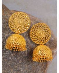 Buy Online Crunchy Fashion Earring Jewelry Traditonal Gold-Plated Round Floral Red Ring CFR0509 Jewellery CFR0509
