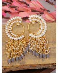 Buy Online Crunchy Fashion Earring Jewelry Black & Gold-Toned Contemporary Drop Earrings Jewellery CFE1408