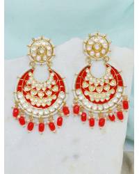 Buy Online Royal Bling Earring Jewelry Stylish Green Pearl Drops Doli-Palki Kundan Earrings With Ear Drops & Danglers RAE2392