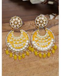 Buy Online Royal Bling Earring Jewelry Stylish Party Wear Kundan Studded Big Yellow Jhumkas for (RAE2472) Jewellery RAE2472