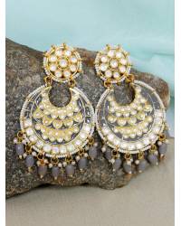 Buy Online Royal Bling Earring Jewelry Gold-Plated Meenakari/Pearl Black Chandbali Earrings for Women/Girls Jewellery RAE1245