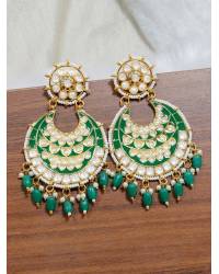 Buy Online Crunchy Fashion Earring Jewelry Traditional Maroon Beads and Stone Gold Plated Jhumki Earrings RAE1629 Jewellery RAE1629
