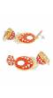 Crunchy Fashion Gold-Plated Meenakari Red Floral  Dangler Jhumki Earrings RAE2030