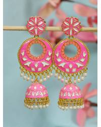 Buy Online Royal Bling Earring Jewelry Traditional Rose Red Gold Plated Jhumka Jhumki Earring RAE0730  Jewellery RAE0730
