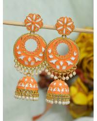 Buy Online Royal Bling Earring Jewelry Gold-Plated Pink Stone Leaf Jhumka Earrings  Jhumki RAE2256