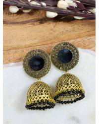 Buy Online Royal Bling Earring Jewelry Crunchy Fashion Clustered Beads & Meenakari Sky Blue Embellished Jhumki Earring RAE13202 Earrings RAE2202