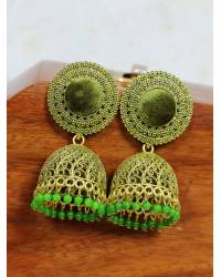 Buy Online Royal Bling Earring Jewelry Gold Plated Green Color Drop & Dangle Peacock Design Earrings  RAE1097 Jewellery RAE1097