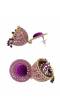 Crunchy Fashion Round Shape Purple Velvet Gold-plated Enamel Jhumka Earring RAE2048