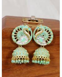 Buy Online Royal Bling Earring Jewelry Gold-Plated Maroon Stone Leaf Jhumka Earrings  Jhumki RAE2257