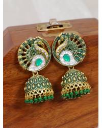 Buy Online Crunchy Fashion Earring Jewelry Gold-plated Leaf ShapedJhunka Earrings RAE0408 Jhumki RAE0408