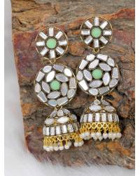 Buy Online Royal Bling Earring Jewelry Green-Pink Meenakari Peacock Jhumka Earrings for Women & Jewellery RAE2415