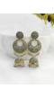 Grey Meenakari Partywear Pearl Jhumka Earrings for Women & Girls