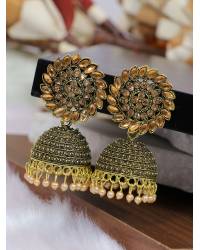 Buy Online Royal Bling Earring Jewelry Royal Heavy Chandbali Gold-Plated Drop & Dangler Earrings RAE1694 Jewellery RAE1694