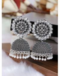 Buy Online Royal Bling Earring Jewelry Gold-Plated Round Croown Kundan Earrings With Pearls RAE0778 Jewellery RAE0778
