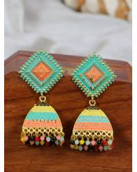 Buy Online Royal Bling Earring Jewelry Gold-plated Maroon Kundan Design Jhumki Earrings RAE1601 Jewellery RAE1601