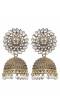 Crunchy Fashion Gold-Plated Heritage Pearl  Dome Jhumka Earrings RAE2082