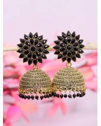 Buy Online Crunchy Fashion Earring Jewelry Gold-Plated Red Floral Jhumki Earring RAE0942 Jewellery RAE0942