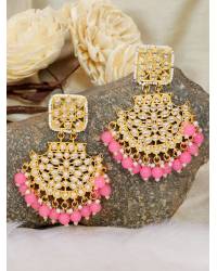 Buy Online Royal Bling Earring Jewelry Gold-plated Pink   Round Check square  Design Jhumka Earrings RAE1555 Jewellery RAE1555