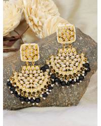 Buy Online Crunchy Fashion Earring Jewelry Crunchy Fashion Traditional  Yellow Meenakari Kundan White Lotus Chandbali Beads Earrings RAE1046 Jewellery RAE1046