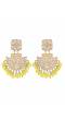 Crunchy Fashion Ethnic Gold Plated  Kundan Work Yellow Pearl Dangler Earrings RAE2103