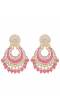 Crunchy Fashion Pink Gold Plated  Pearl Studded Meenakari Chandbali Earrings RAE2111