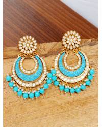 Buy Online Crunchy Fashion Earring Jewelry Gold Plated Earrings & Maangtika Set Jewellery RAE0312