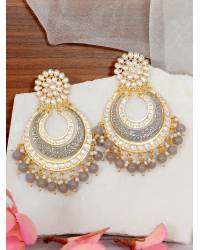 Buy Online Royal Bling Earring Jewelry Gold-Plated Antique Floral Check  Kundan Blue and White Pearls Earrings RAE0824 Jewellery RAE0824