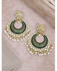 Buy Online Royal Bling Earring Jewelry Gold-Plated Meenakari/Pearl Green Chandbali Earrings for Women/Girls Jewellery RAE1244