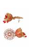 Crunchy Fashion Gold-Plated Kundan Red Floral  Earring Set RAE2120