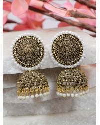 Buy Online Crunchy Fashion Earring Jewelry Crunchy Fashion Gold-Plated Kundan Yellow  Floral  Earring Set RAE2123 Jhumki RAE2123