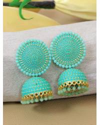 Buy Online Crunchy Fashion Earring Jewelry Oxidised Gold-Plated Enamel  Peach Pearl Pearls Jhumka Earrings RAE1946 Jhumki RAE1946
