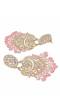 Crunchy Fashion Kundan Polki/Pearl Peach  Dangler Earrings RAE2144