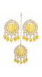 Crunchy Fashion Gold-Plated Yellow Kundan & Pearl Errings Tika RAE2147