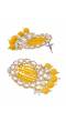 Crunchy Fashion Gold-Plated Yellow Kundan & Pearl Errings Tika RAE2147