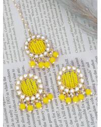 Buy Online Crunchy Fashion Earring Jewelry Traditional Gold-Plated Pink Kundan Stone work Jhumka Earrings RAE1451 Jewellery RAE1451
