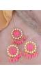Crunchy Fashion Gold-Plated Pink Kundan & Pearl Errings Tika RAE2149