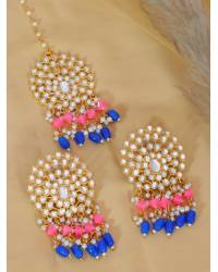 Buy Online Royal Bling Earring Jewelry Gold-Plated Kundan Dangler Yellow Color ChandBali Jhumka Earrings RAE1460 Jewellery RAE1460