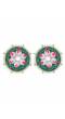 Crunchy Fashion Green Meenakari Stud Earring RAE13176