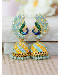 Buy Online Crunchy Fashion Earring Jewelry Indian Traditional Meenakari Enamel Kundan Pearl White Lotus Chandbali Earrings & Maang Tika Set Handwork   RAE1047  Jewellery RAE1047