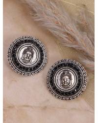 Buy Online Crunchy Fashion Earring Jewelry Oxidized Silver & Black Dangler Earrings Jewellery CMB0045
