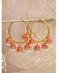 Buy Online Crunchy Fashion Earring Jewelry Multicolor Pearl Hoop and Huggie Earrings for Women/Girls Hoops & Baalis CFE1888