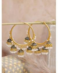 Buy Online Crunchy Fashion Earring Jewelry Blue Enamel Gold-Plated Hoop Jhumka Earrings Hoops & Baalis RAE2226