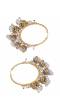 Grey Enamel Gold-Plated Hoop Jhumka Earrings