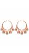 Peach Enamel Gold-Plated Hoop Jhumka Earrings