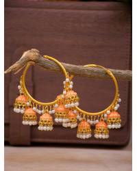 Buy Online Royal Bling Earring Jewelry Crunchy Fashion Beautiful Gold-Plated Bollywood Style Grey Kundan Work  Jhumka Earrings RAE1107 Jewellery RAE1106