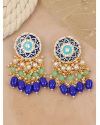 Buy Online Royal Bling Earring Jewelry Gold Plated Blue Meenakari Pearl Earrings for Women/Girls Jewellery RAE1239