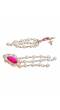 Crunchy Fashion Gold Tone Pink Kundan Beads Tassel Drop Earrings RAE2242