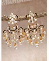 Buy Online Crunchy Fashion Earring Jewelry Red Leafy Pearling Earring Drops & Danglers RAE0331