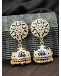 Buy Online Crunchy Fashion Earring Jewelry Gold-plated Leaf ShapedJhunka Earrings RAE0408 Jhumki RAE0408