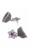 Crunchy Fashion Oxidized Silver Multicolor Floral Jhumka Earrings RAE2260